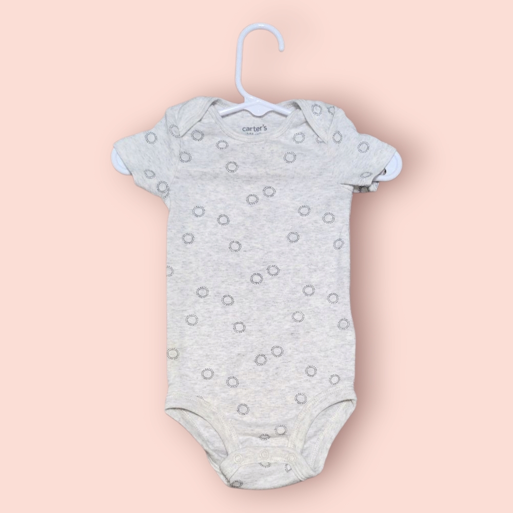 Carter's Light Gray Infant Baby Onesie with Circle Design (3-6M)